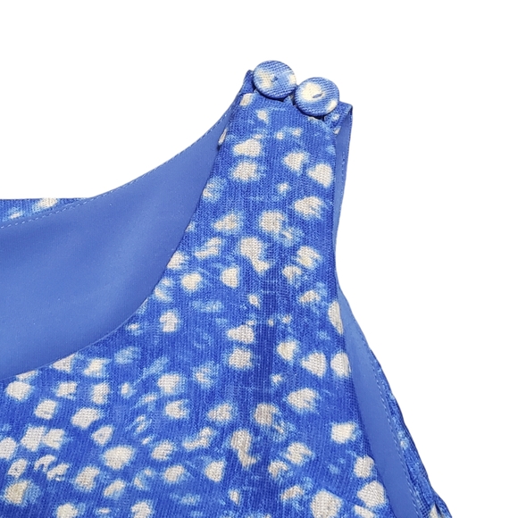 Ann Taylor Silk Chiffon Dress Fairy Polka Dot Ruffle Tiered Dainty Blue Size 14 - Picture 9 of 14